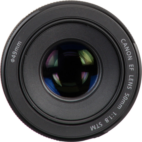 Canon EF 50mm f1.8 STM Lens top side